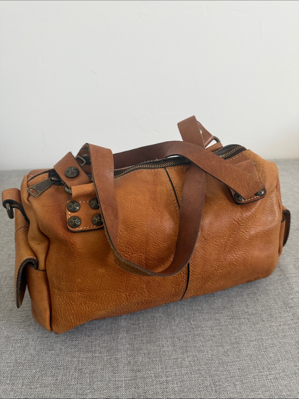 Patricia Nash slouchy Western Brown Leather Shoulder Satchel